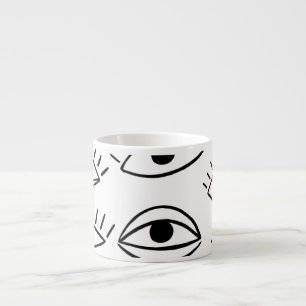 Xícara De Espresso Olho de rabisco, padrão criativo e uniforme.