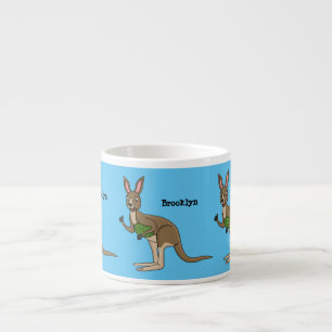 Xícara De Espresso Óptica ilustração de canguru australiano feliz