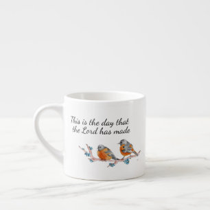 Xícara De Espresso Óriole aquarela, "Este é o dia..."