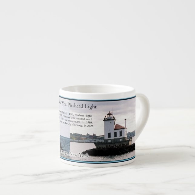 Xícara De Espresso Oswego West Pierhead Light espresso mug (Frente Esquerda)