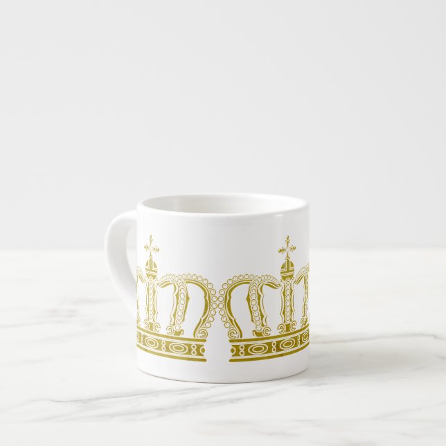 Xícara De Espresso Ouro Crown + suas ideias (Frente Esquerda)