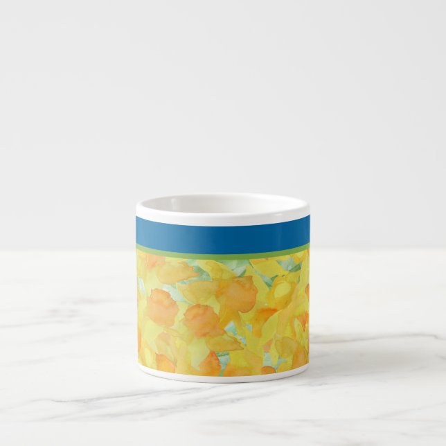 Xícara De Espresso Ouro Daffodils Espresso Café Mug para Personalizar (Frente)