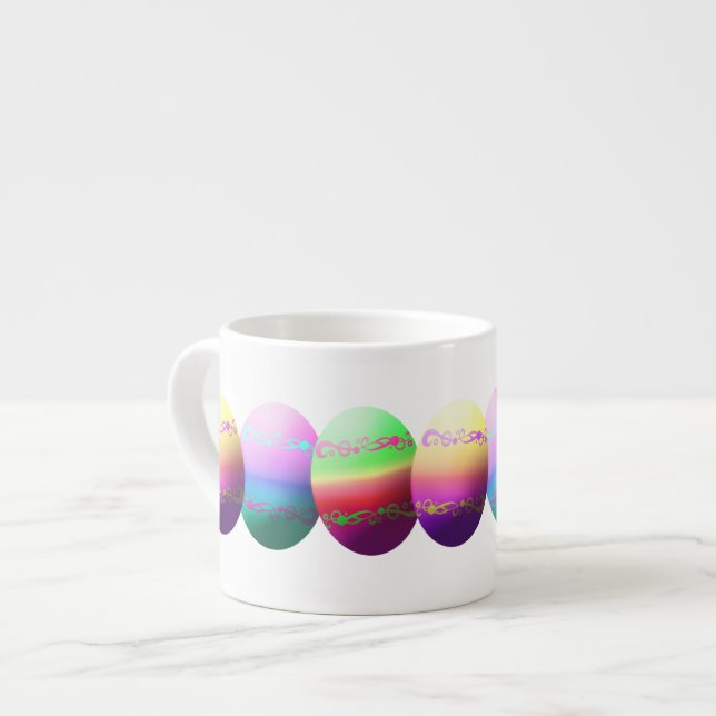 Xícara De Espresso Ovos de Páscoa Coloridos Espresso Mug (Frente Esquerda)