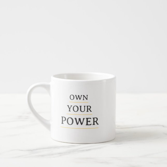 Xícara De Espresso Own Your Power Minimal Typography | Motivational Q (Esquerda)