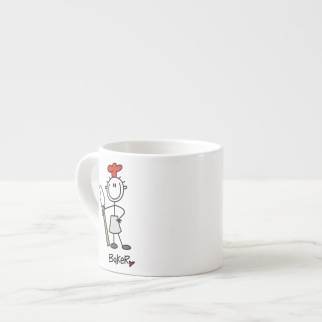 Xícara De Espresso Padeiro Com Espátula (Frente Esquerda)