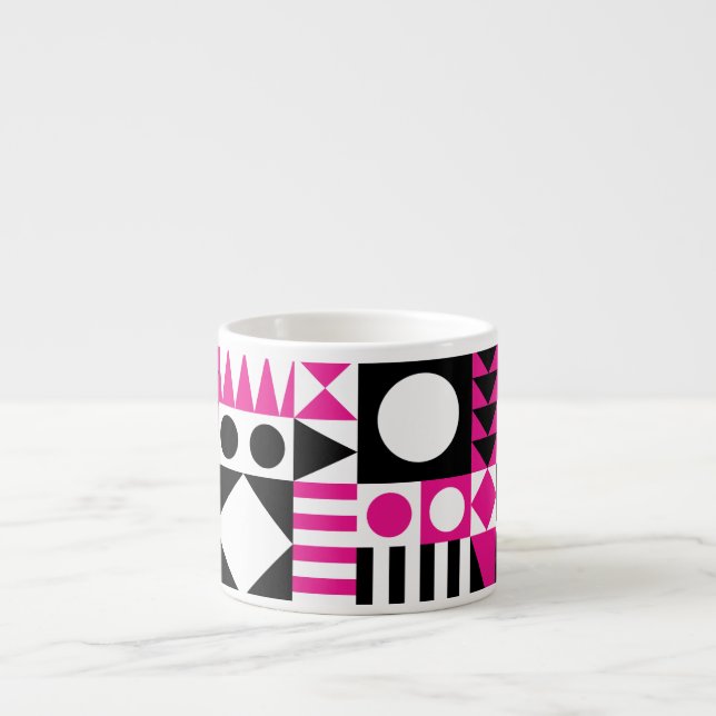 Xícara De Espresso Padrão abstrato moderno do século médio. (Frente)