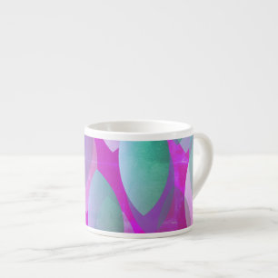 Xícara De Espresso Padrão Abstrato Moderno Magenta Rosa Teal