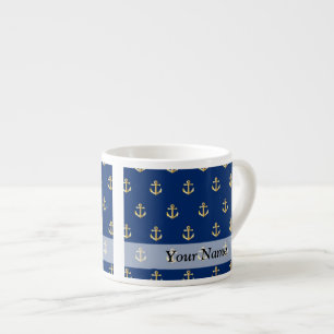 Xícara De Espresso Padrão de âncora azul