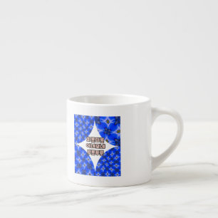 Xícara De Espresso Padrão de Anêmona do Jardim Azul