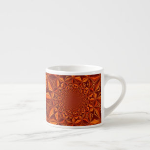 Xícara De Espresso Padrão de Arte Digital Kaleidoscópio Vermelho-6754
