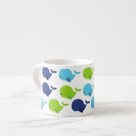 Xícara De Espresso Padrão De Baleias, Baleias Cutas, Animais Do Mar