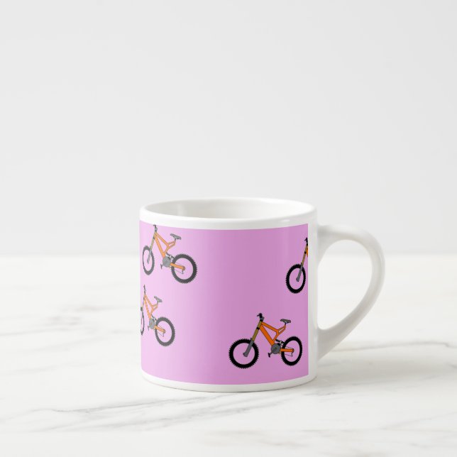 Xícara De Espresso Padrão de bicicletas a rosa (Direita)