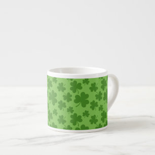 Xícara De Espresso Padrão de Dia de São Patrício Shamrock Clover