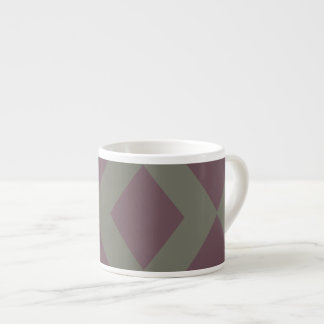 Xícara De Espresso Padrão de diamante em sage e marrom