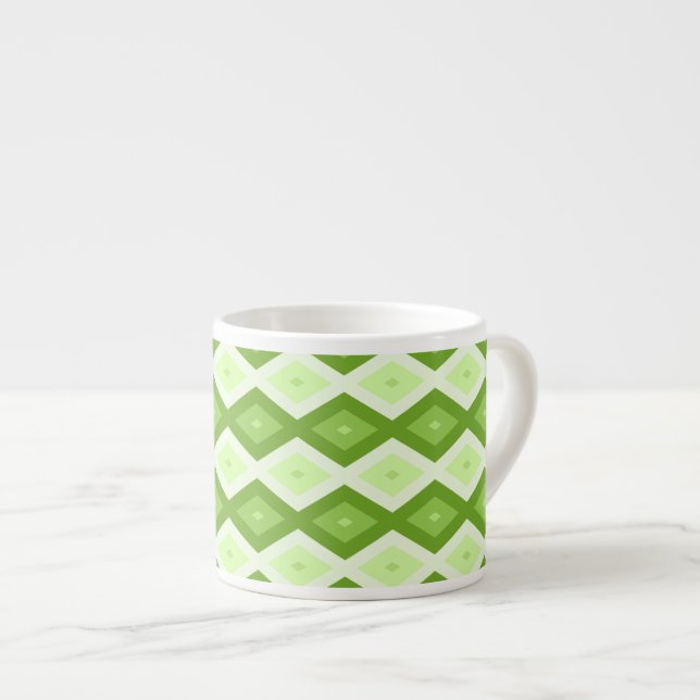 Xícara De Espresso Padrão de diamante verde Chartreuse (Frente Esquerda)
