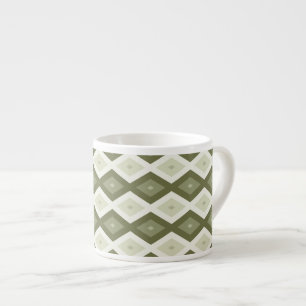 Xícara De Espresso Padrão de diamante verde-oliva