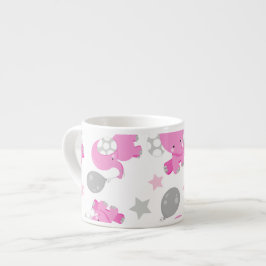 Xícara De Espresso Padrão De Elefantes Rosa, Elefantes Cutes, Estrela