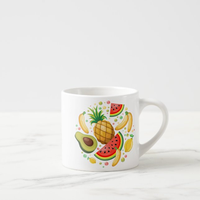 Xícara De Espresso Padrão de Frutas de Verão Fresco (Direita)