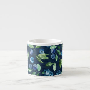 Xícara De Espresso Padrão de Fundo Escuro do Amorango Azul