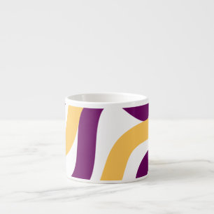 Xícara De Espresso Padrão de linhas curvas onduladas amarelo marrom v