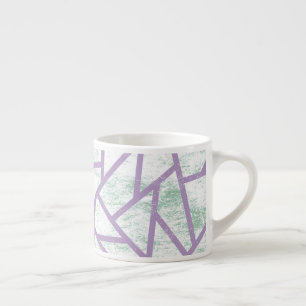 Xícara De Espresso Padrão de mosaico verde-lavanda