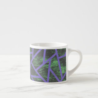 Xícara De Espresso Padrão de mosaico violeta e verde