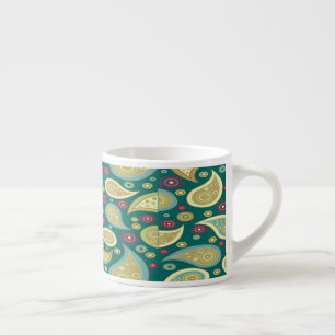 Xícara De Espresso Padrão de paisagem verde escuro