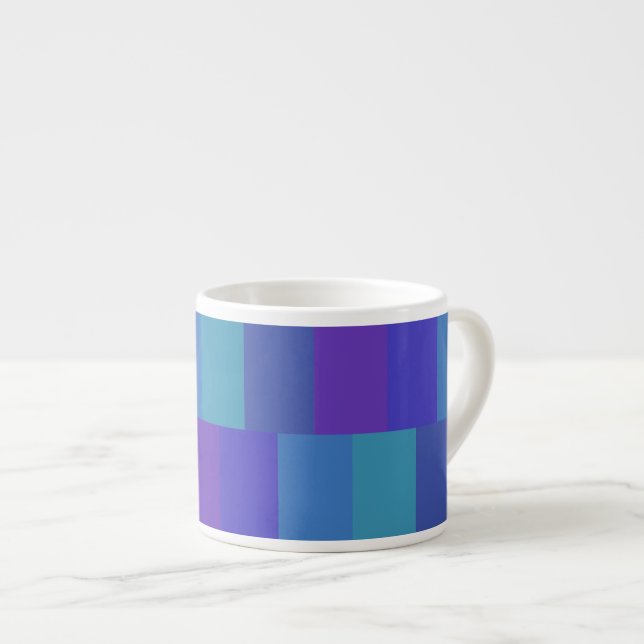 Xícara De Espresso Padrão de Paleta Azul Moderno (Frente Esquerda)