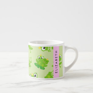 Xícara De Espresso Padrão de sapo, Sapos Verdes, Príncipe Sapo, Seu N