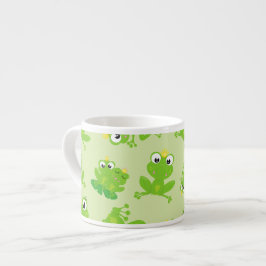 Xícara De Espresso Padrão do sapo, Sapos giros, Sapos verdes, Príncip