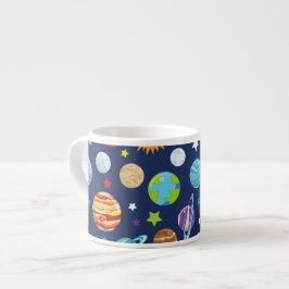 Xícara De Espresso Padrão Espacial, Planetas, Estrelas, Cosmos, Galáx