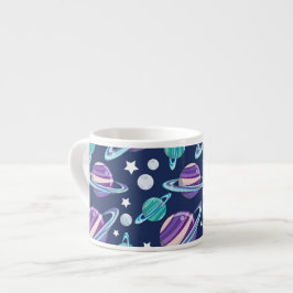 Xícara De Espresso Padrão Espacial, Planetas, Estrelas, Galáxias, Cos