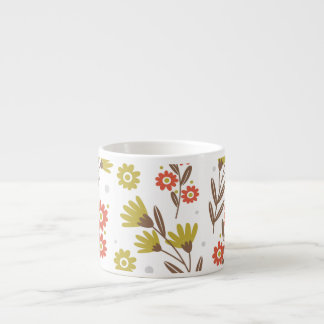 Xícara De Espresso Padrão floral bonito, fundo sem costura.