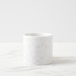 Xícara De Espresso Padrão Floral Monocromático – Arte Elegante e Sem