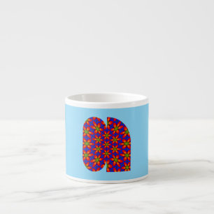 Xícara De Espresso Padrão Floral Vermelho Cinto