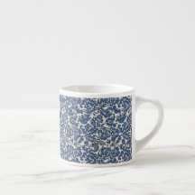 Padrão Floral Vintage William Morris Azul Branco
