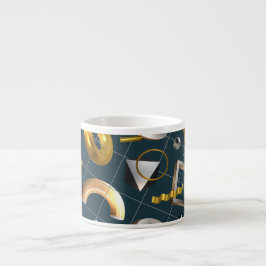 Xícara De Espresso Padrão Geométrico 3D