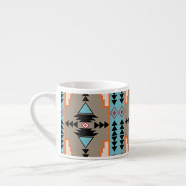 Xícara De Espresso Padrão Geométrico Aztec Mexicano