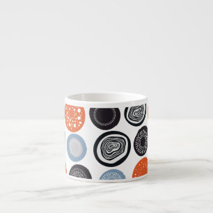 Xícara De Espresso Padrão geométrico criativo e colorido.
