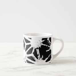 Xícara De Espresso Padrão geométrico preto e branco