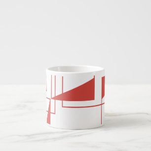 Xícara De Espresso Padrão geométrico vermelho, moderno, dinâmico e de