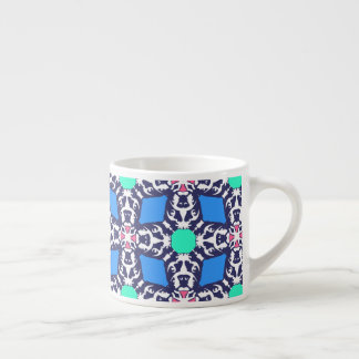 Xícara De Espresso Padrão Gráfico Azul do Bulldog Francês