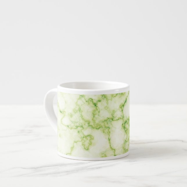 Xícara De Espresso Padrão Verde Marble (Frente Esquerda)