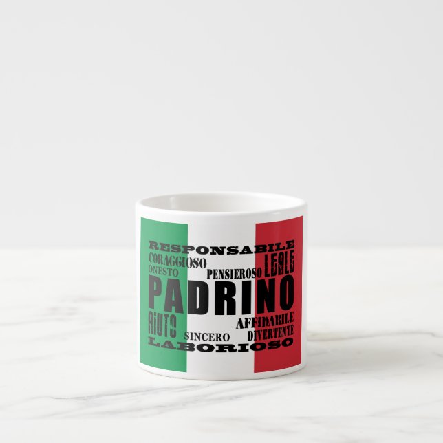 Xícara De Espresso Padrinho italianos: Qualidades (Frente)