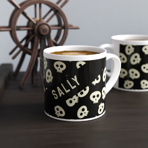 Xícara De Espresso Padrões Cutâneos Cujos Monogramas Ossos da China