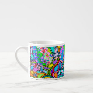 Xícara De Espresso Padrões De Mão E Digitalmente Pintados Art 54°