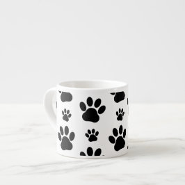 Xícara De Espresso Padrões de pata, patas de cão, impressões de pata,