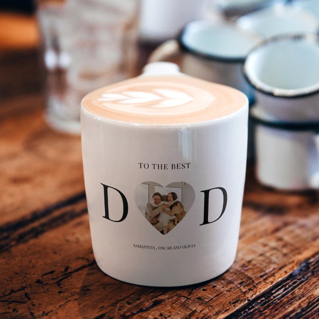 Xícara De Espresso Pai de Fotografia do Coração Personalizado | Melho (Criador carregado)
