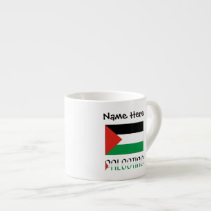 Xícara De Espresso Palestina Bandeira Palestina Preta Personalização 