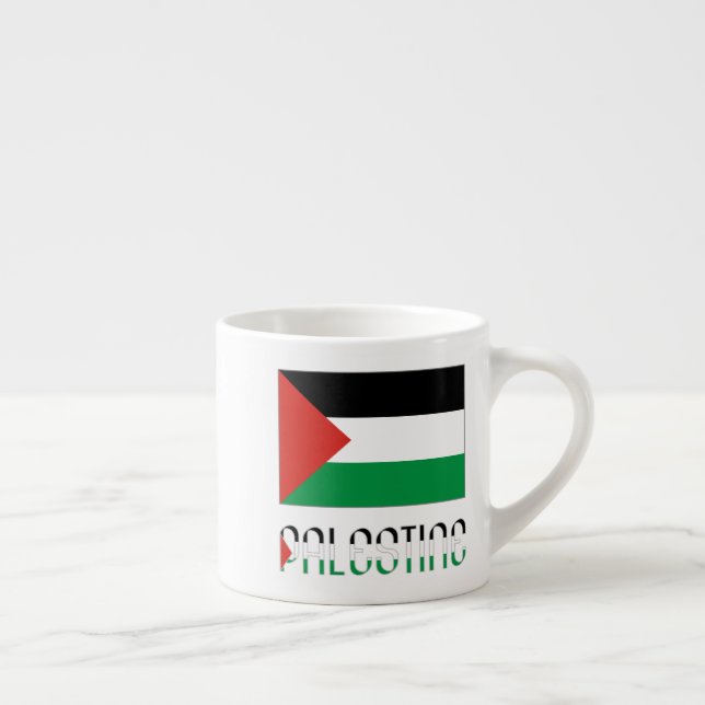 Xícara De Espresso Palestina e Bandeira Palestina (Direita)